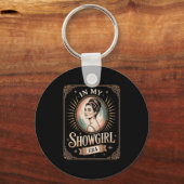 私のショーガール時代のレトロな魅力的な自信に満ちた女性 キーホルダー (正面)