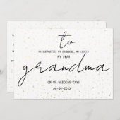私のシンプルおばあちゃんへの結婚式の日追加の日付 (正面/裏面)