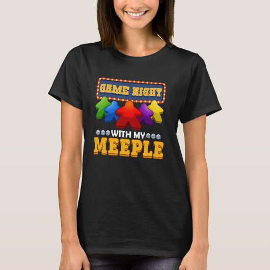 私のシンプルな卓上ゲームとボードゲームおもしろいの夜 Tシャツ (正面)