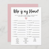 私のシンプルママ赤ちゃんシャワーのゲームであるハートピンク (正面/裏面)