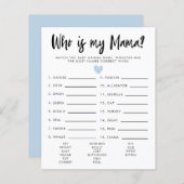 私のシンプルママ赤ちゃんシャワーのゲームであるハートブルー (正面/裏面)