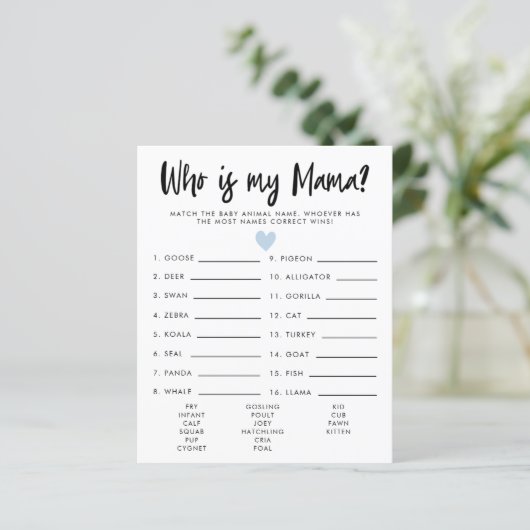 私のシンプルママ赤ちゃんシャワーのゲームであるハートブルー (スタンド正面)