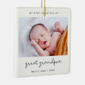 私のシンプル初めてのクリスマスをGrandpa写真と素晴らしして セラミックオーナメント (右)