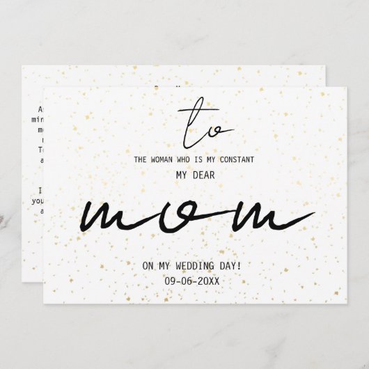 私のシンプル母への結婚式の日に名前を追加する日付 (正面/裏面)