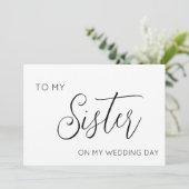 私のシンプル結婚式のデイカードで妹に サンキューカード (スタンド正面)