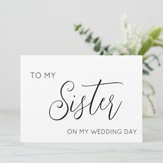 私のシンプル結婚式のデイカードで妹に サンキューカード (スタンド正面)