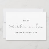 私のシンプル結婚式のデイカードで義理の兄に 招待状 (正面)