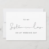 私のシンプル結婚式のデイカードで義理の姉に 招待状 (正面)