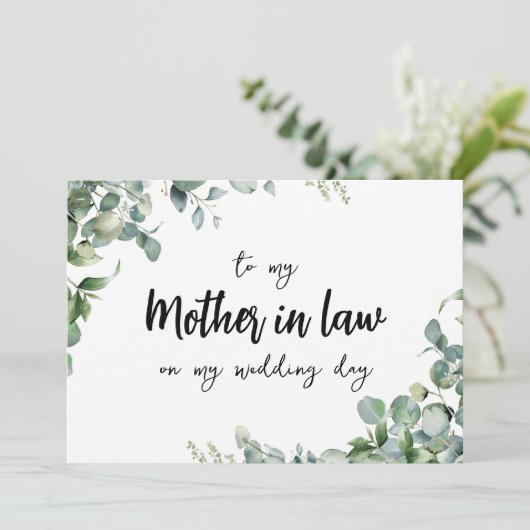 私のシンプル結婚式のデイカードで義理の母に カード (スタンド正面)