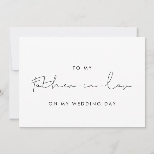 私のシンプル結婚式のデイカードで義理の父に 招待状 (正面)