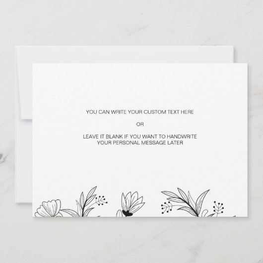 私のシンプル結婚式のデイカードの母へのフローラ 招待状 (裏面)