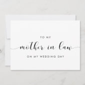 私のシンプル結婚式のデイカードの義理の母に 招待状 (正面)