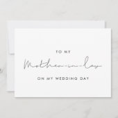 私のシンプル結婚式のデイカードの義理の母に 招待状 (正面)