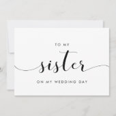 私のシンプル結婚式の日のカードで姉にモダンは 招待状 (正面)