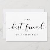 私のシンプル結婚式の日最高ののカードで私の友人に 招待状 (正面)