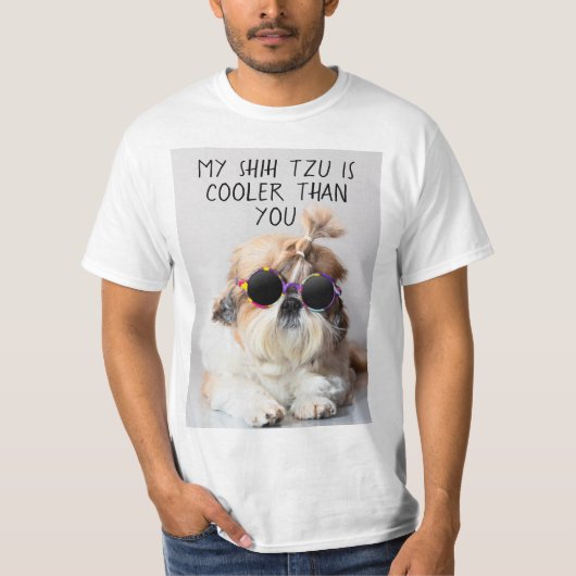 私のシーズー(犬)は君のクールサングラスよりTzu Tシャツ (正面)