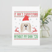 私のシーズー(犬)Tzu愛犬家なしにはクリスマスではない サンキューカード (スタンド正面)