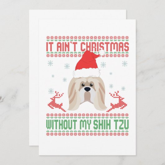 私のシーズー（犬）Tzu愛犬家なしにはクリスマスではない サンキューカード (正面/裏面)