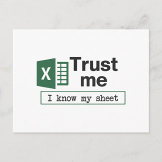 私のシートは知り尽くしてるって信じて SpreadSheetダジャレ ポストカード