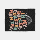 私のジェットコースター母の時代の母の日で フリースブランケット (正面(横))