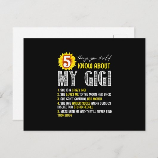 私のジジひまわりについて知っておくべき5つのこと インビテーションポストカード (正面/裏面)