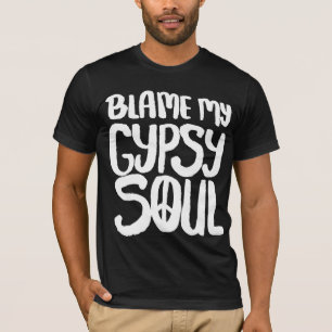 私のジプシーの精神のピースサインの責任にして下さい Tシャツ