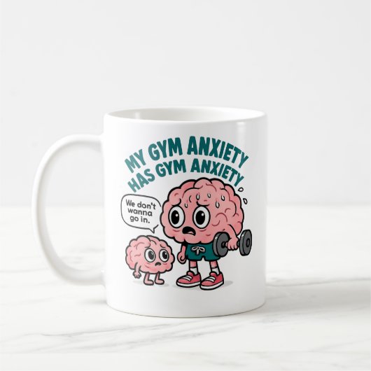 私のジムの不安はジムの不安がある コーヒーマグカップ (左)