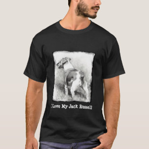 私のジャックラッセルの鉛筆の芸術を愛して下さい Tシャツ