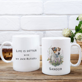 私のジャック・ラッセルの水彩犬の方が生活が良い コーヒーマグカップ