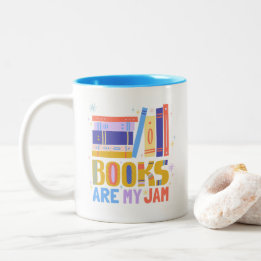 私のジャムは本 Mug – 手描き両面プリント ツートーンマグカップ