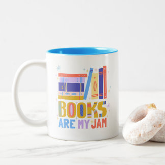 私のジャムは本 Mug – 手描き両面プリント ツートーンマグカップ