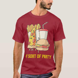 私のジャンクフードパーティーピザバーガー Tシャツ