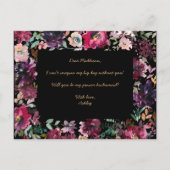 私のジュニアの花嫁のバーガンディ・マルサラになってくれないか インビテーションポストカード (裏面)