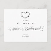 私のジュニアの花嫁メイドの黒おもしろいハートか ポストカード (正面)