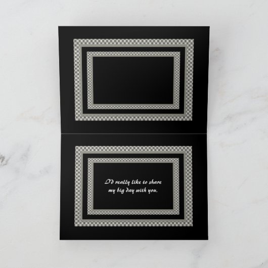 私のジュニアブライズマン チェック柄 招待状 (内部)