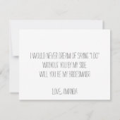 私のジュニアブライズメイドになってくれる？ | ブライズメイド 招待状 (裏面)