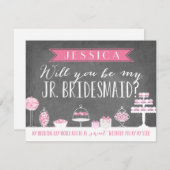 私のジュニアブライズメイドになってくれる？ | ブライズメイド 招待状 (正面/裏面)