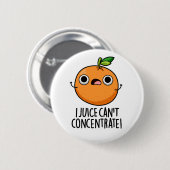 私のジュースはキュートなオレンジプリンを集中できない 缶バッジ (正面&裏面)