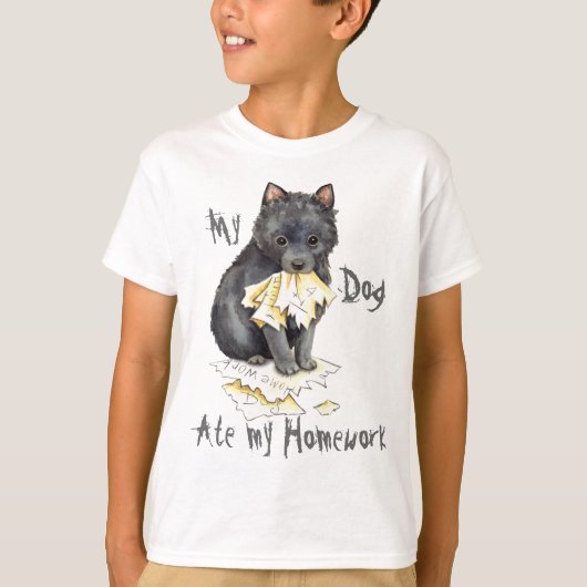 私のスキッパーキは私の宿題を食べました Tシャツ (正面)