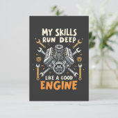 私のスキル走深いは優れたエンジン整備士のような サンキューカード (スタンド正面)