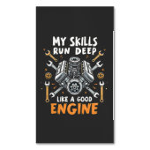 私のスキル走深いは優れたエンジン整備士のような マグネット名刺 (正面縦)