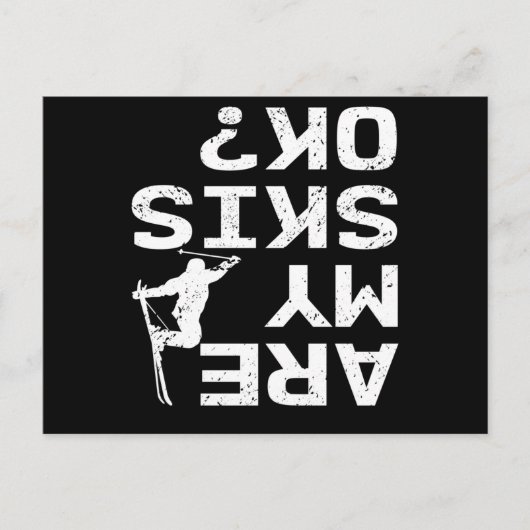 私のスキーは大丈夫？面白いスキーヤーの名言 ポストカード (正面)