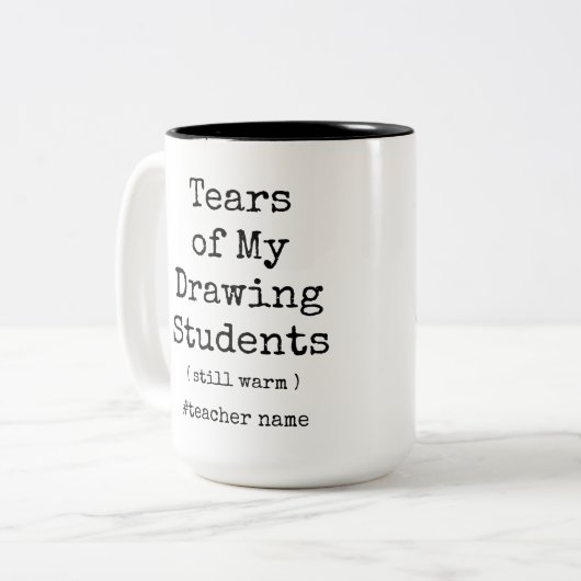私のスケッチ生の涙がまだ温おもしろいかい ツートーンマグカップ (正面左)