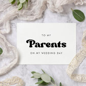 私のスタイリッシュ結婚式のデイカードで両親にレトロ