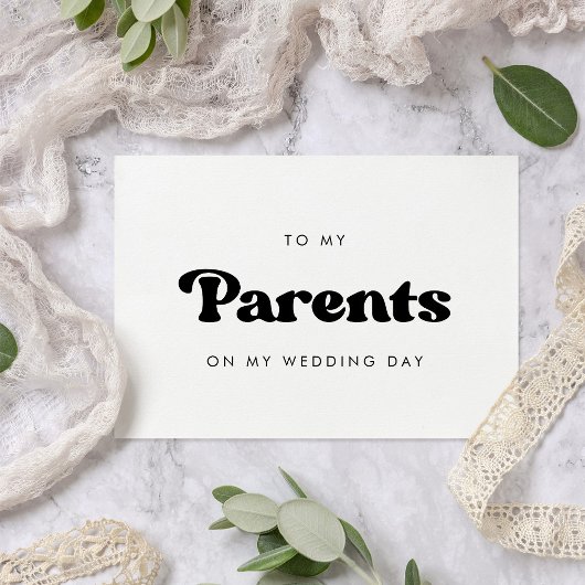 私のスタイリッシュ結婚式のデイカードで両親にレトロ