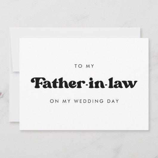 私のスタイリッシュ結婚式のデイカードで義理の父に (正面)