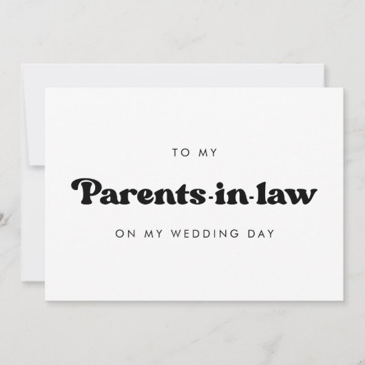 私のスタイリッシュ結婚式の日に義理の両親に (正面)