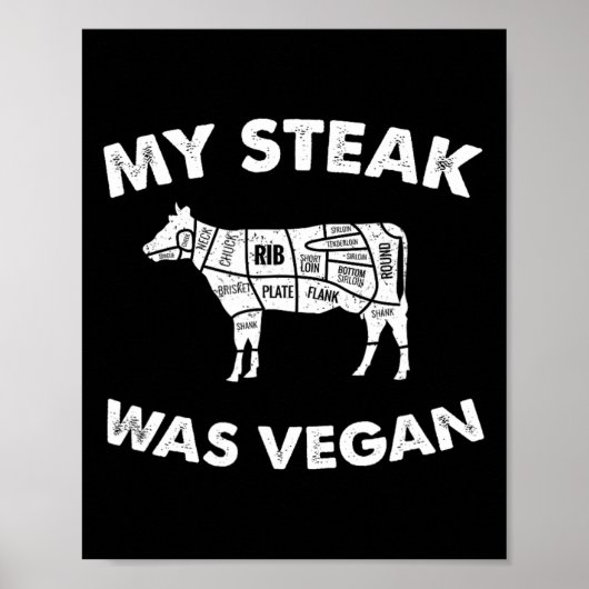 私のステーキはビーガンだったおもしろい – 肉食のステーキ愛好家 ポスター (正面)