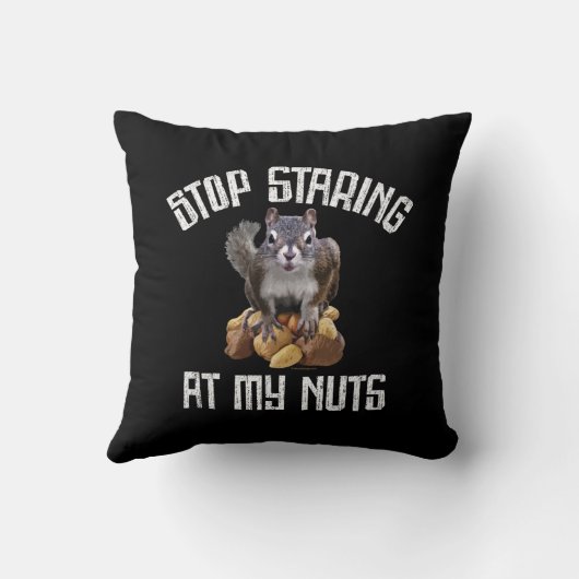 私のストップナッツを見てる – リスおもしろいレル愛好家 クッション (裏面)
