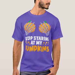 私のストップパンプキンスのスケルトンを見つめてハロウィンCos Tシャツ